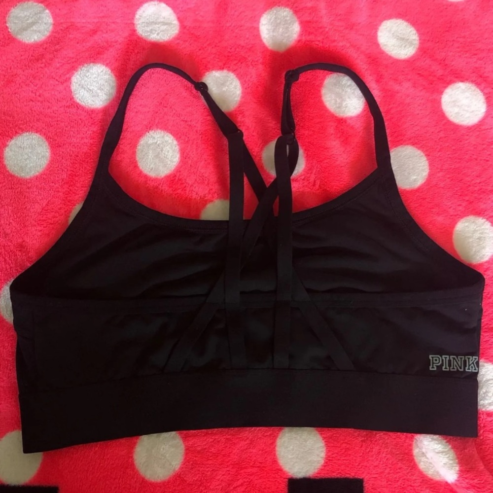 Vs pink strappy back sports bra